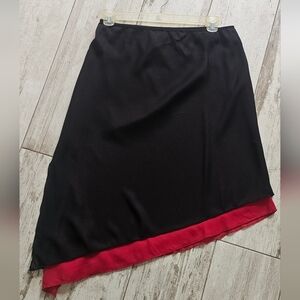 Elegant Black and Red Asymmetrical Skirt 2X